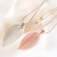 New 5 November - Real leaf pendants, medaillons + ball chain!